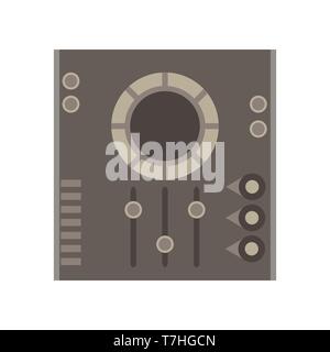 Dj mixer vector icon music party audio console control disc club equipment electronic record panel Stock Vector