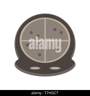 Radar vector screen background icon illustration sonar symbol. Military hud target search circle. Stock Vector