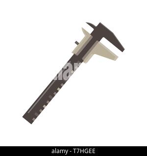 Caliper icon vector illustration isolated measure equipment white tool flat industrial construction Stock Vector