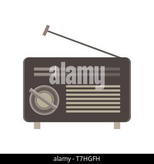 Radio flat icon isolated. Retro vintage style illustration sound symbol media music sign design old Stock Vector