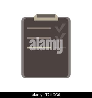 Test document vector flat icon answer check checklist correct design exam clipboard success write task Stock Vector