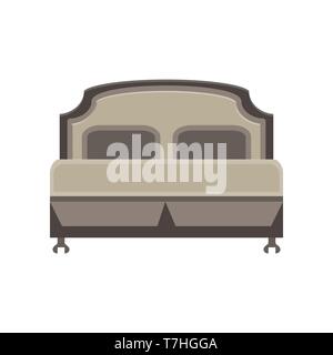 Bed icon vector illustration bedroom room hospital isolated furniture design sleep pillow symbol hotel Stock Vector