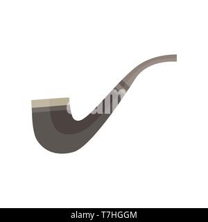 Smoking pipe vector flat icon antique cartoon classic isolated shape design element smoker style symbol tobacco Stock Vector