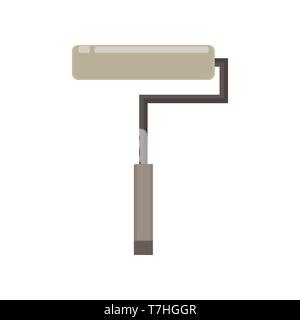 Paint roller vector flat color icon brush design isolated illustration job interior paintbrush roll sign symbol tool Stock Vector
