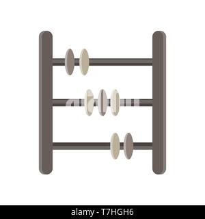 Abacus vector flat icon isolated. Education tool design arithmetic learn math panel row retro Stock Vector