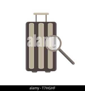 Baggage vector flat icon. Luggage travel bag isolated case retro design element graphic illustration sign suitcase Stock Vector