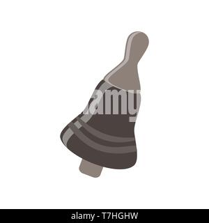 school bell flat icon vector isolated teacher sign sound render symbol ring classroom recess Stock Vector