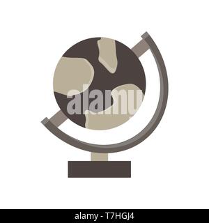 Earth globes isolated on white background. Flat planet Earth icon. Vector illustration continent ecology Stock Vector