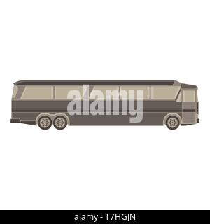 Bus express flat vector logo transport illustration icon black blank drive design delivery isolated Stock Vector