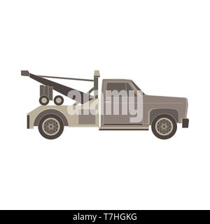 tow truck vector flat icon for transportation faults and emergency cars illustration isolated on white background Stock Vector