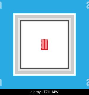 Rocker switch power off electric power icon. Control turn equipment isolated Stock Vector