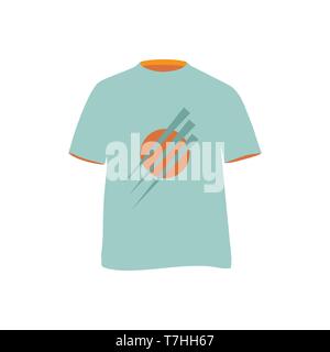 Shirt flat vector icon clothing style. Textile design model isolated white Stock Vector