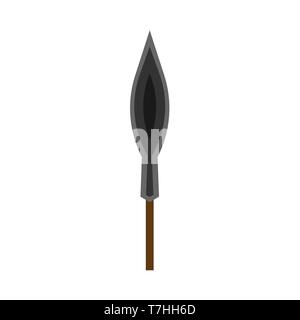 Arowhead bow flat vector shape element archery. Tribal weapon icon retro Stock Vector