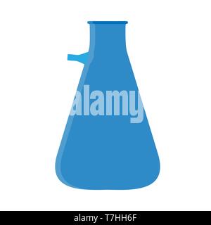 Beaker flask education sign vector icon. Discovery lab development solution test glass equipment Stock Vector