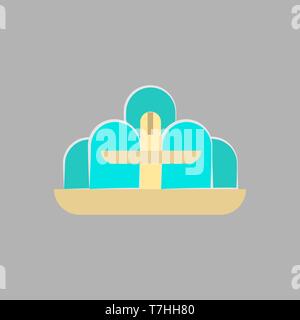 Fountain architecture sign object vector icon. Water urban building monument view. Ancient park illustration Stock Vector