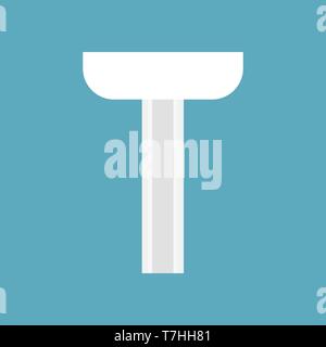 Sink front view equipment symbol domestic vector icon white. Contemporary silhouette ceramic basin Stock Vector