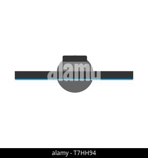 Monitor top view screen computer equipment vector icon. Electronic communication technology work office PC. Stock Vector