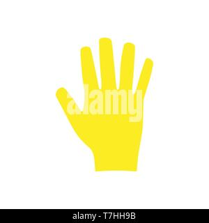 Work gloves yellow professional care service housework vector icon. Uniform equipment garden protection Stock Vector