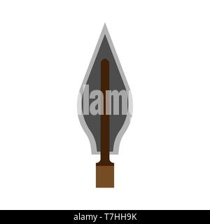 Arowhead bow flat vector shape element archery. Tribal weapon icon retro Stock Vector