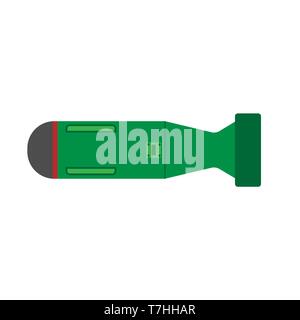 Atomic bomb symbol explosive army sign vector icon. Attack air technology chaos nuclear war. Weapon nuke apocalypse Stock Vector