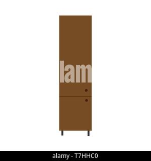 Armoire vector llustration rack shelf furniture icon. Vintage elegant old cupboard cabinet closet. Wooden wardrobe design Stock Vector