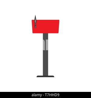 Mail box red symbol communication shipping post vector icon. Deliver cargo receive postal element letterbox Stock Vector