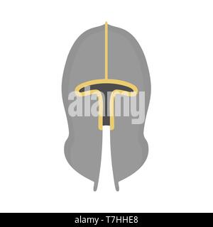 Military helmet warrior armor symbol black sign equipment. History steel metal face mask ammunition vector icon Stock Vector