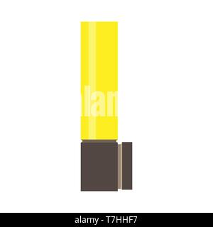 Wall lamp bright light illustration style vector icon. Electric illuminated yellow decorative interior room equipment Stock Vector
