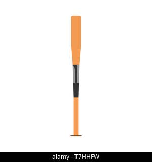 Baseball bat symbol competition element vector icon. Wooden flat silhouette sport club. Stock Vector