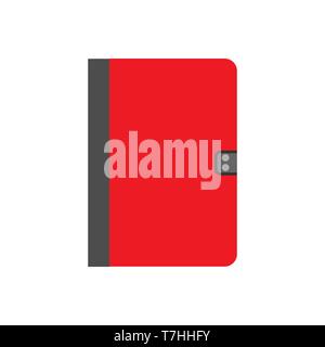 Notebook concept paper education document vector icon top view. Modern diary symbol isolated white office equipment Stock Vector