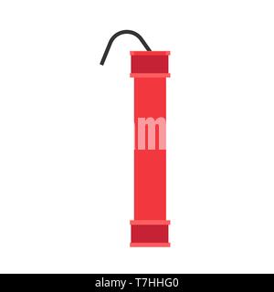 Pipe bomb danger destruction military symbol vector icon. Conflict army detonator cartoon weapon tnt Stock Vector