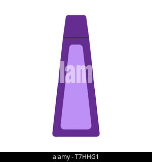 Shampoo clean illustration hair bottle cosmetic object vector icon. Shower treatment body lotion plastic tube Stock Vector