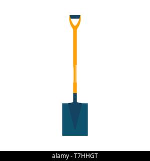 Shovel outdoor road clean symbol vector icon. Agricultural sign industry spade dig tool flat equipment Stock Vector