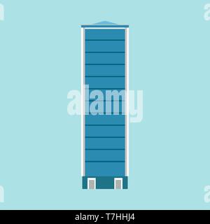 Building city business office modern vector icon architecture construction. Urban exterior landmark skyscraper Stock Vector