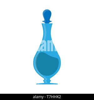 Carafe blue beverage icon vector. Decanter bar glass container soda closeup. Drink jug water kitchen illustration Stock Vector