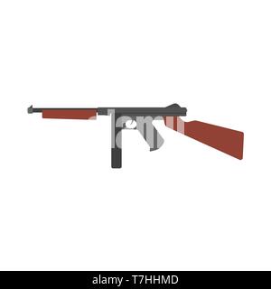 Rifle ammunition side view vector icon. Metal symbol  design object police handgun. Battle military gun cartridge Stock Vector