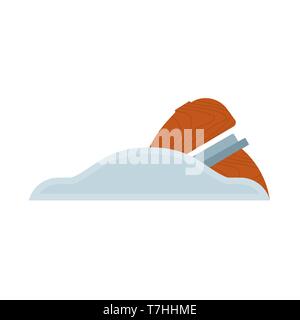 Jack-plane block vintage saw icon vector tool. Carpentry repair equipment work side view. Workshop craft instrument Stock Vector