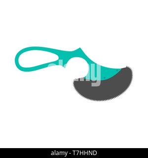 Surgical instruments bone saw tool vector icon. Prosthetic ankle flat care doctor clinic. Medical dish operating Stock Vector