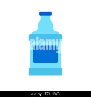 Flagon blue pottery liquid beverage vector icon. Water  bottle logo delivery big plastic canister gallon Stock Vector