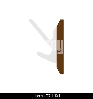 Coat hooks object casual wooden wall housekeeping hanger vector icon. Shape rack clothes wardrobe cloakroom Stock Vector