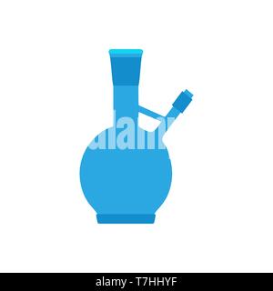 Beaker straus flask education sign vector icon. Discovery lab development solution test glass equipment Stock Vector