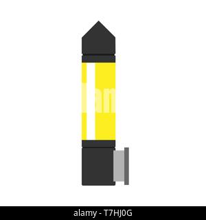 Outdoor lamp object electric sign flat street element. Vector metal park post illumination icon Stock Vector