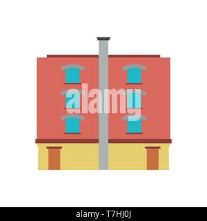 Residential vector flat house icon. Concept building structure real estate district Stock Vector