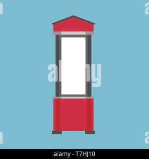 Billboard frame modern advertisement commercial marketing information ad vector icon.  Panel red banner city Stock Vector