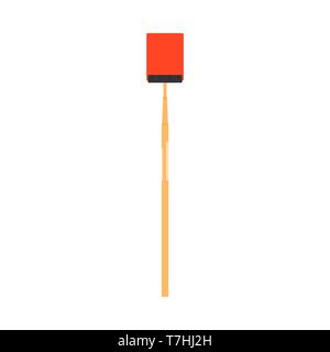 Fly swatter red vector control pest mosquito vector icon. Plastic handle equipment tool protection isolated white Stock Vector