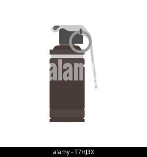 Flash grenade explode weapon spark bomb vector icon. Fire bang cartoon military war conflict isolate illustration Stock Vector