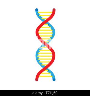 DNA science vector icon medical molecule technology. Chemical element research helix gene experiment cell atom Stock Vector