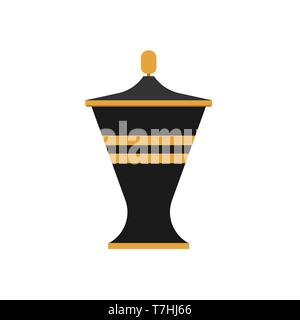 Urn flat vector traditional classic museum bowl vase. Ancient clay icon myth Stock Vector