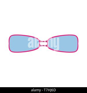 Pink reading glasses female style design symbol object. Person plastic vector icon isolated illustration Stock Vector