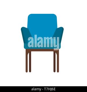 Armchair decoration comfort wooden business stylish vector icon. Relax elegant room interior front view trendy furniture Stock Vector